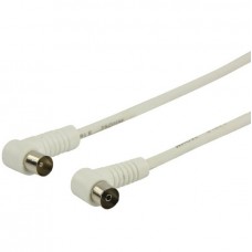 Καλώδιο Προέκτασης Τηλεόρασης RF Αρσενικό-Θηλυκό Γωνιακό Λευκό 1.5m 9-01520